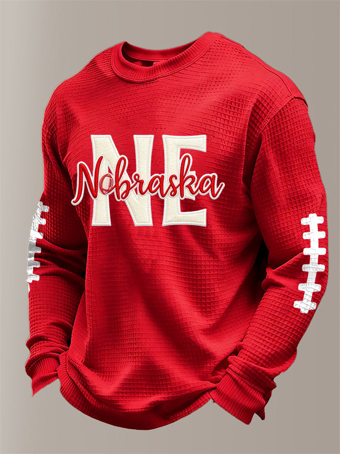 Men'S Football Printed Waffle T-Shirt