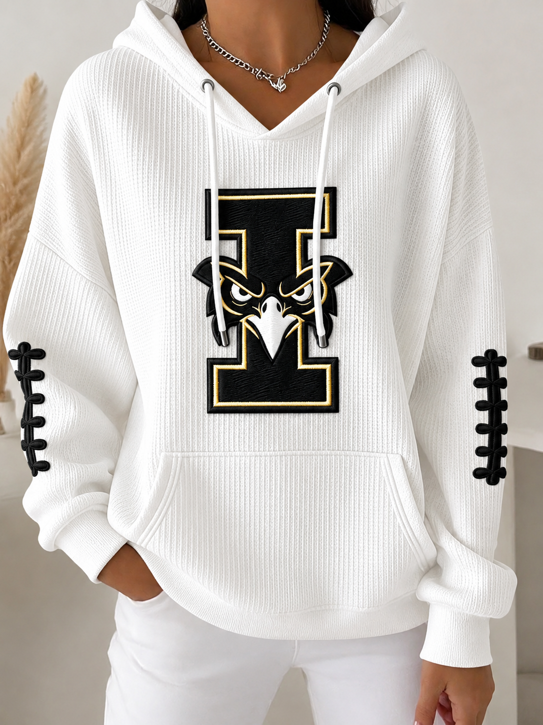 Women'S Football Printed Hooded Sweatshirt