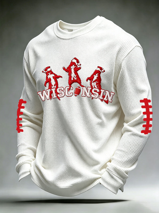 Men'S Football Printed Waffle T-Shirt
