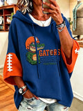 Women'S Retro Rugby Printed Hoodie