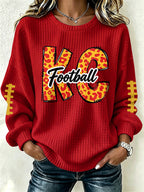 Women'S Football Print Checkered Sweatshirt