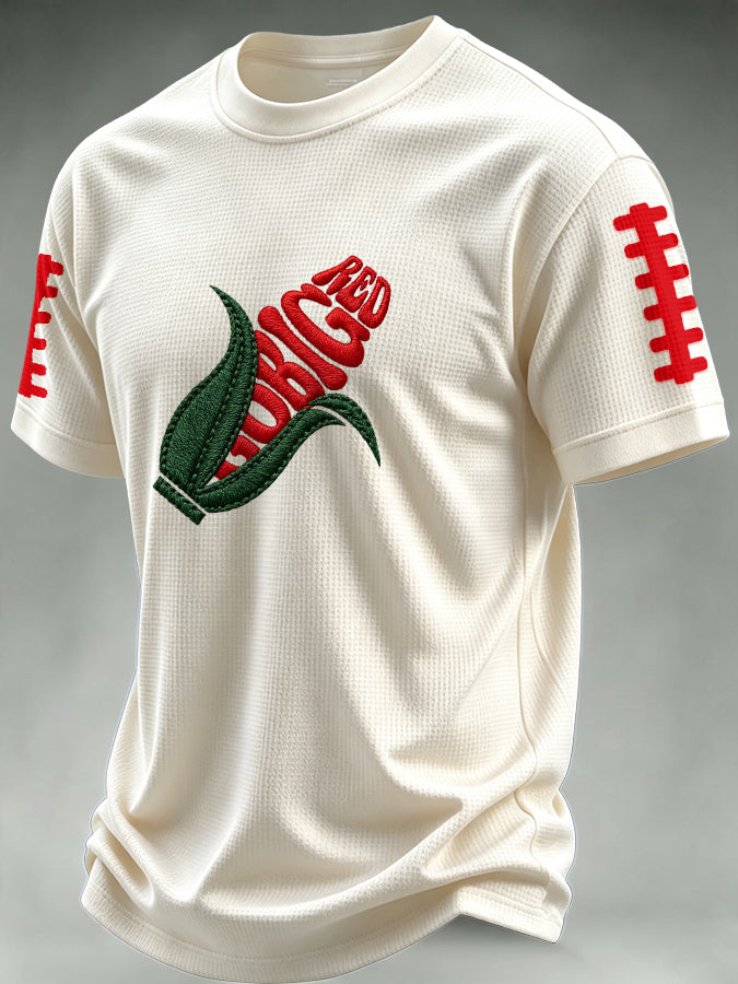 Men'S Football Print Waffle T-Shirt