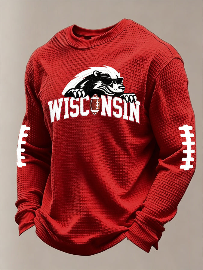 Men'S Football Printed Waffle T-Shirt