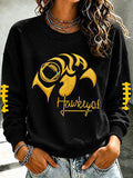 Women'S Retro Football Print Round Neck Sports Shirt