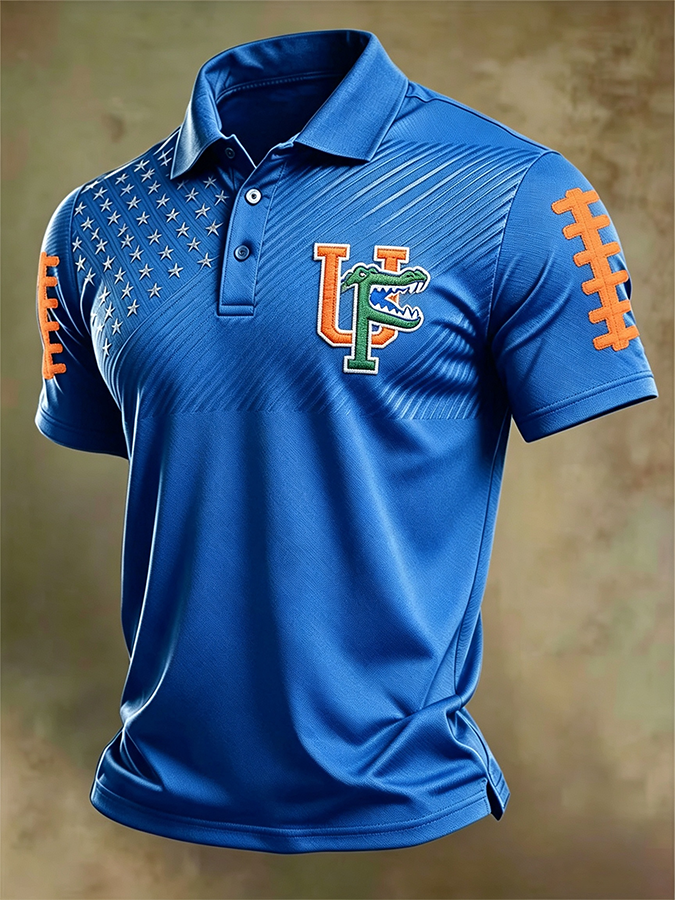 Men'S Retro Rugby Collar Polo T-Shirt