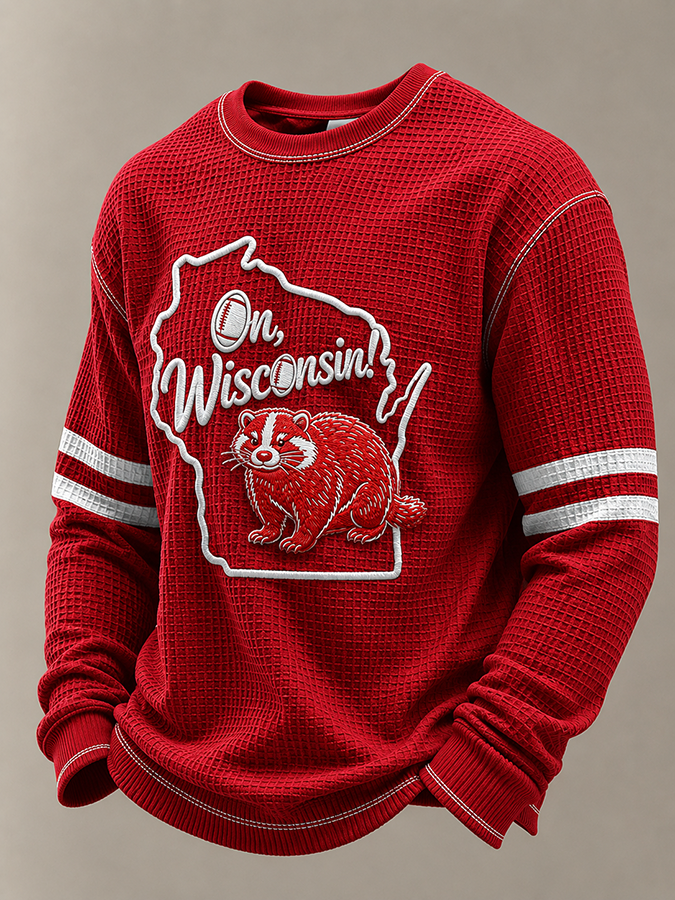 Men'S Football Printed Waffle T-Shirt