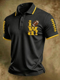 Men'S Football Pattern Retro Polo Shirt