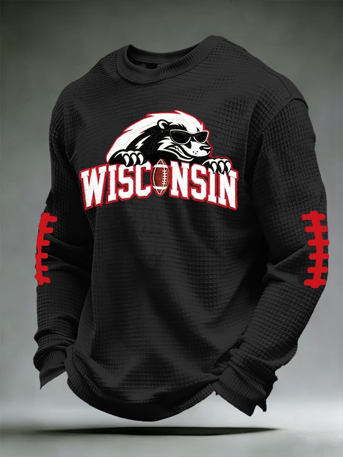 Men'S Football Printed Waffle T-Shirt