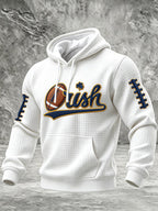 Men's College Rugby Team Printed Waffle Casual Hoodie
