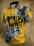 Men'S Football Pattern Retro Polo Shirt