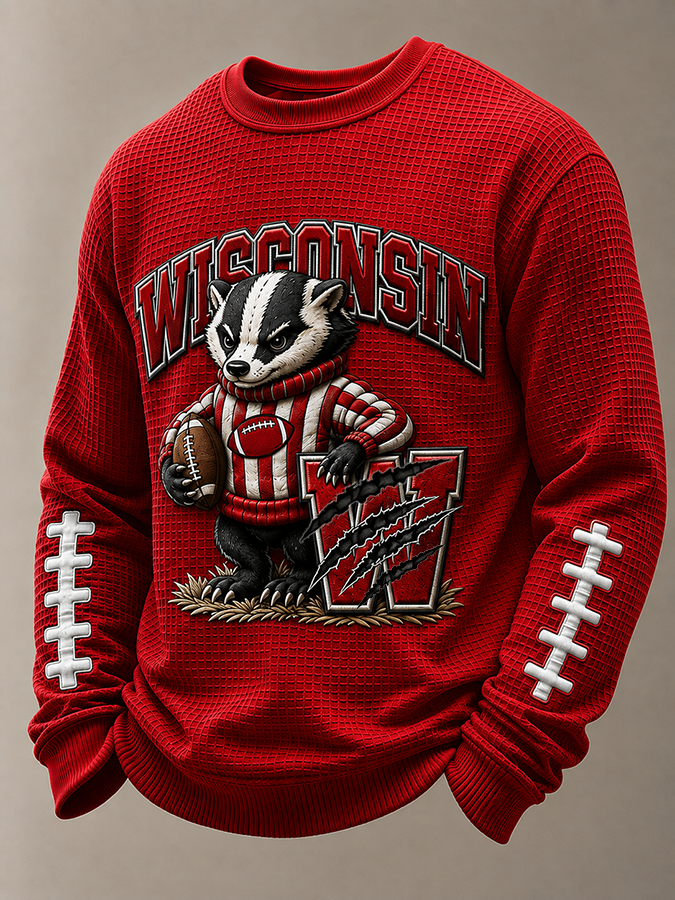Men'S Football Printed Waffle T-Shirt
