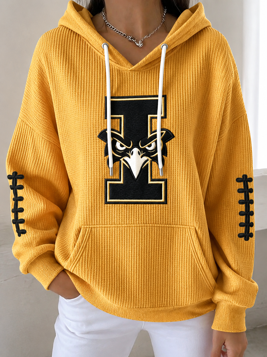 Women'S Football Printed Hooded Sweatshirt