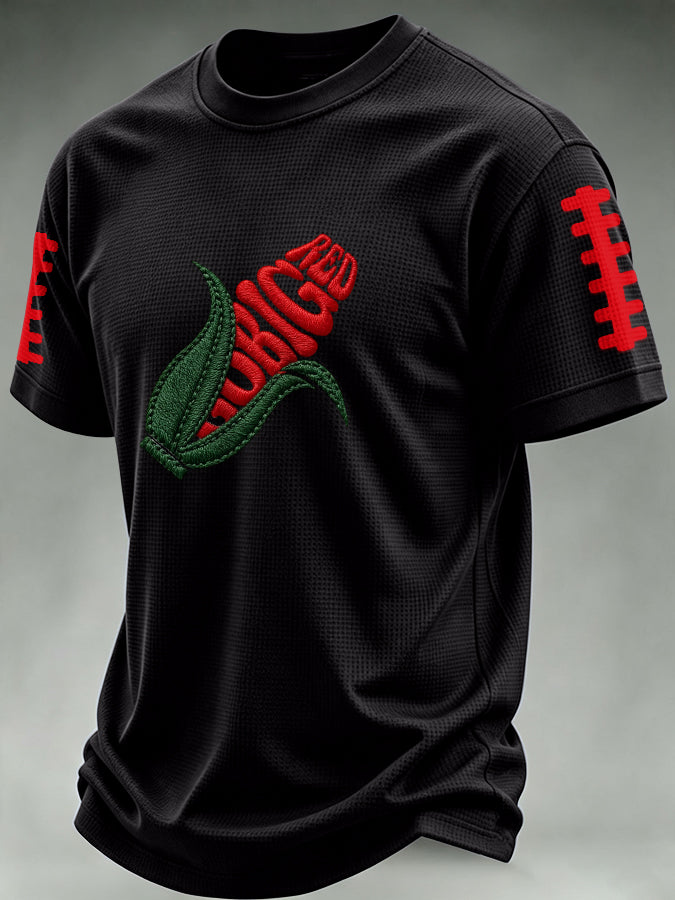 Men'S Football Print Waffle T-Shirt