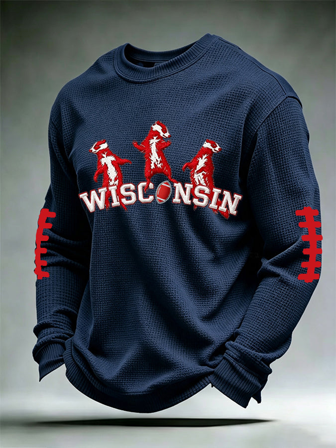 Men'S Football Printed Waffle T-Shirt