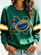 Women'S Retro Rugby Round Neck Sports Shirt