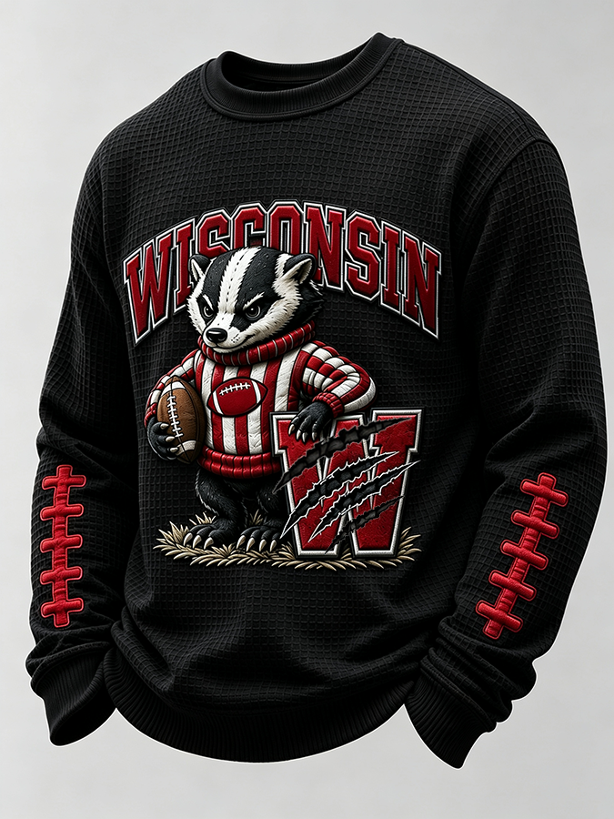 Men'S Football Printed Waffle T-Shirt