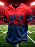 Men's Football Game Print V Neck T-Shirt