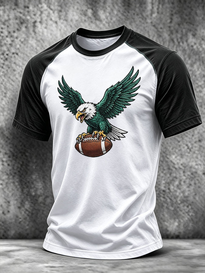Men'S Eagles Fans Football Print Short Sleeve T-Shirt