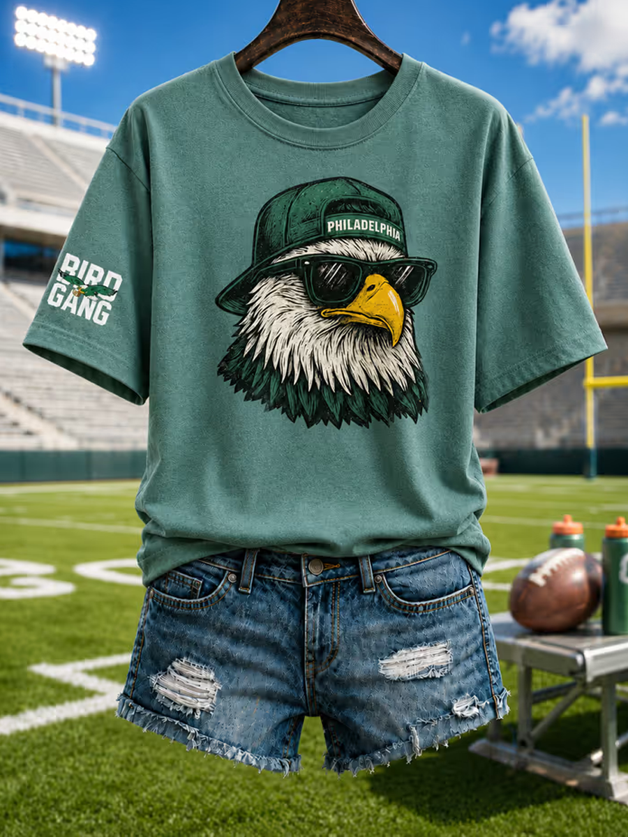 Women'S Retro Football Print T-Shirt
