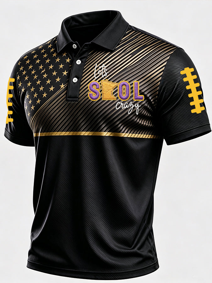 Men'S Football Printed Polo Shirt