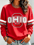 Ladies' Rugby Printed Round Neck T-Shirt