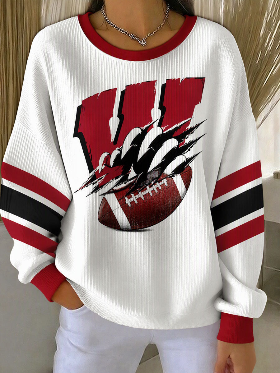 Women'S Football Print Casual Sweatshirt