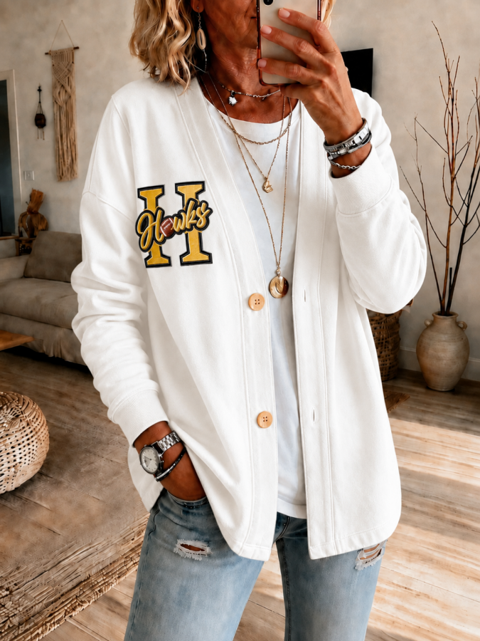 Women'S University Football Fan Cardigan