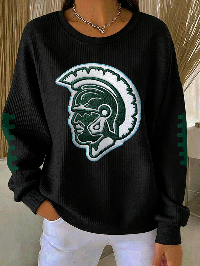 Women'S Football Print Casual Sweatshirt