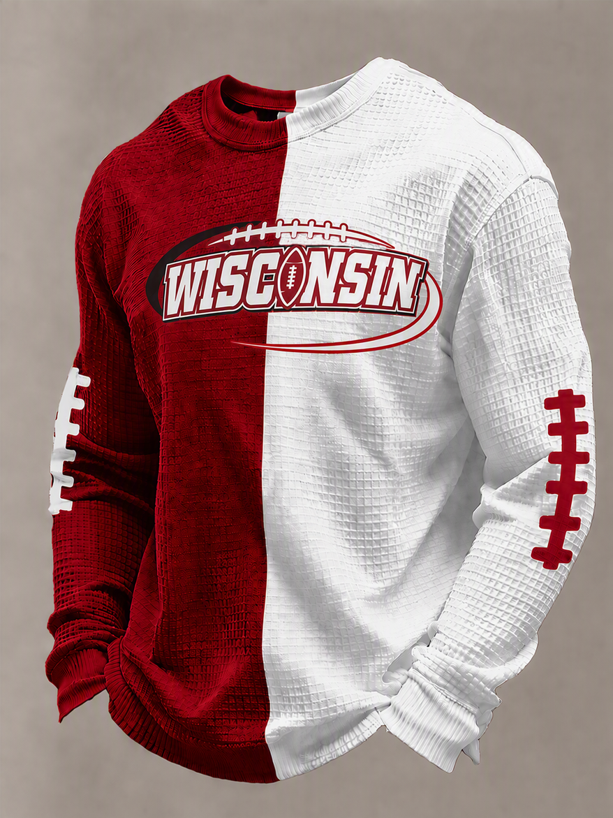 Men'S Football Printed Waffle T-Shirt