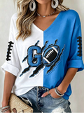 Women's Go Football Waffle Top