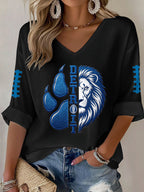 Women'S Football  Print Waffle  Top