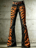 Women's Football Printed Denim Pants