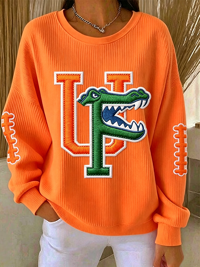 Women'S Football Print Casual Sweatshirt
