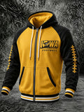 Men'S Sports Football Printed Zipper Hoodie