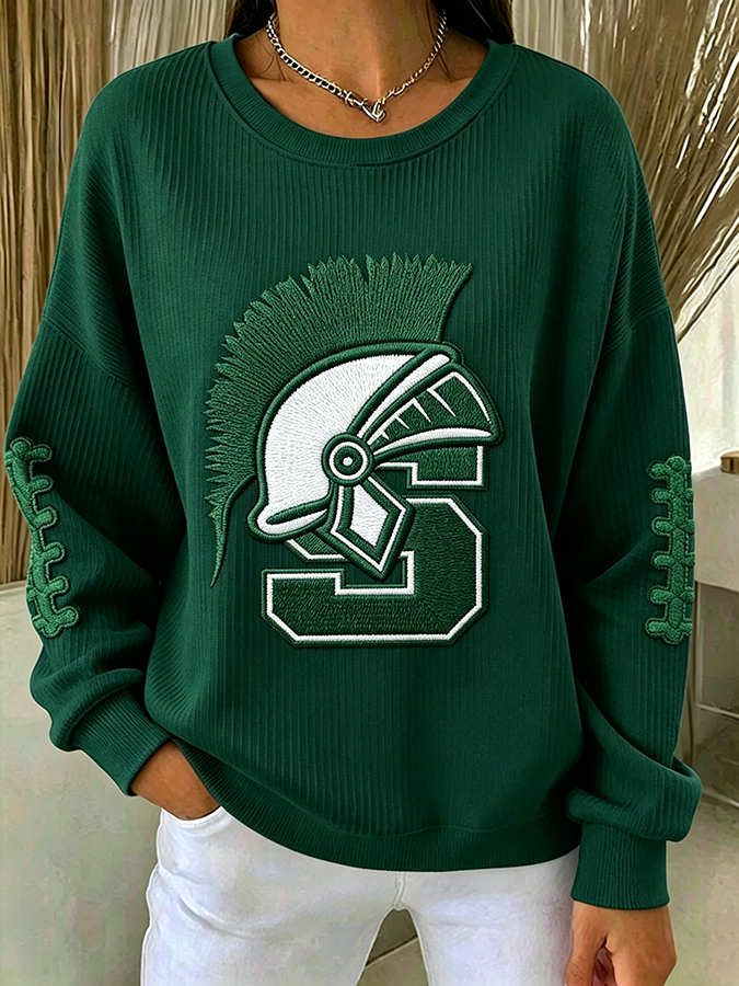 Women'S Football Print Casual Sweatshirt
