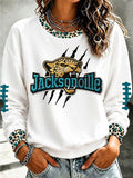 Women'S Retro Football Round Neck Sports Shirt
