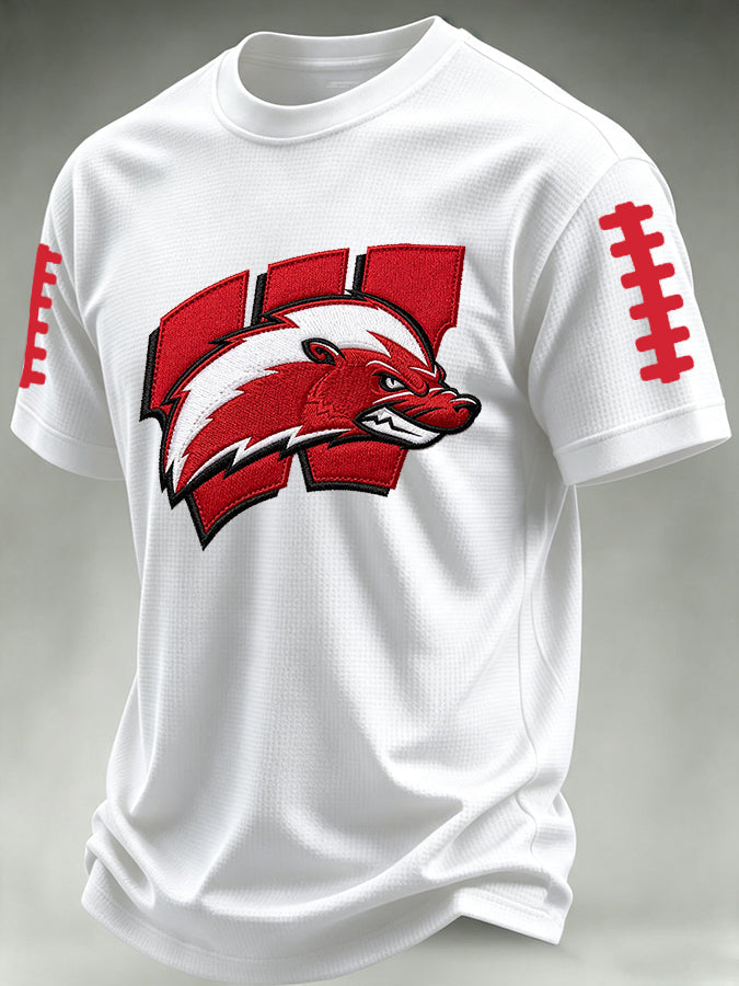 Men'S Football Fans Printed  Waffle T-Shirt