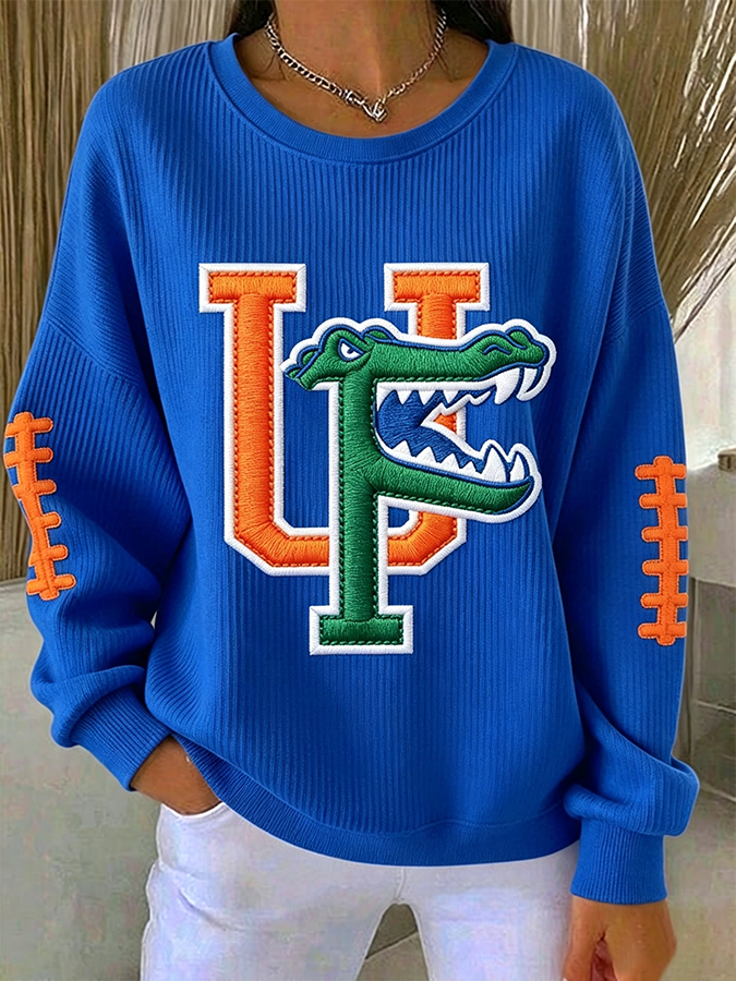 Women'S Football Print Casual Sweatshirt