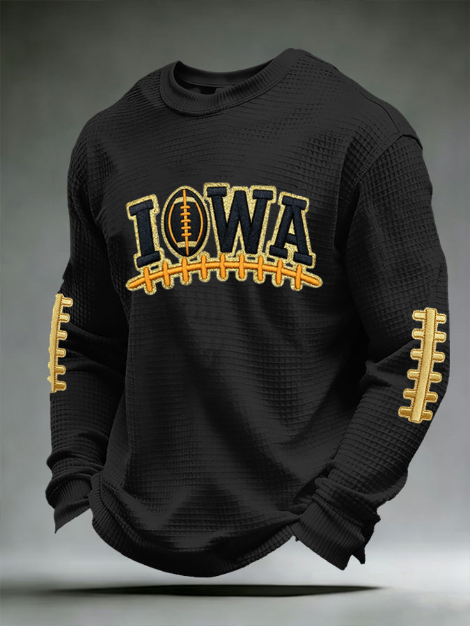Men'S Football Fans Printed Waffle T-Shirt