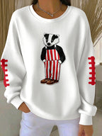 Women'S Football Print Casual Sweatshirt