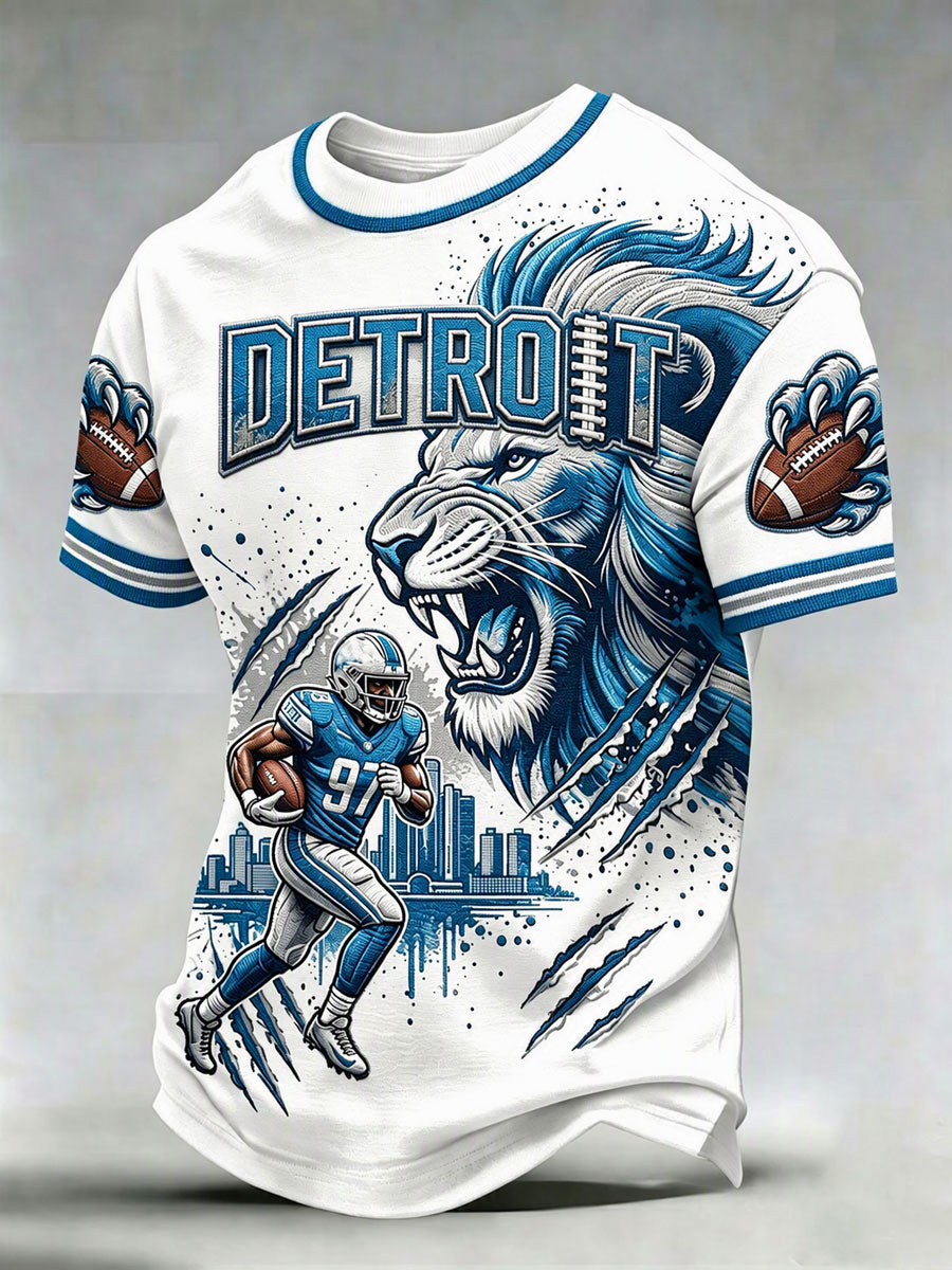 Men's Football Fan Printed Casual T-Shirt