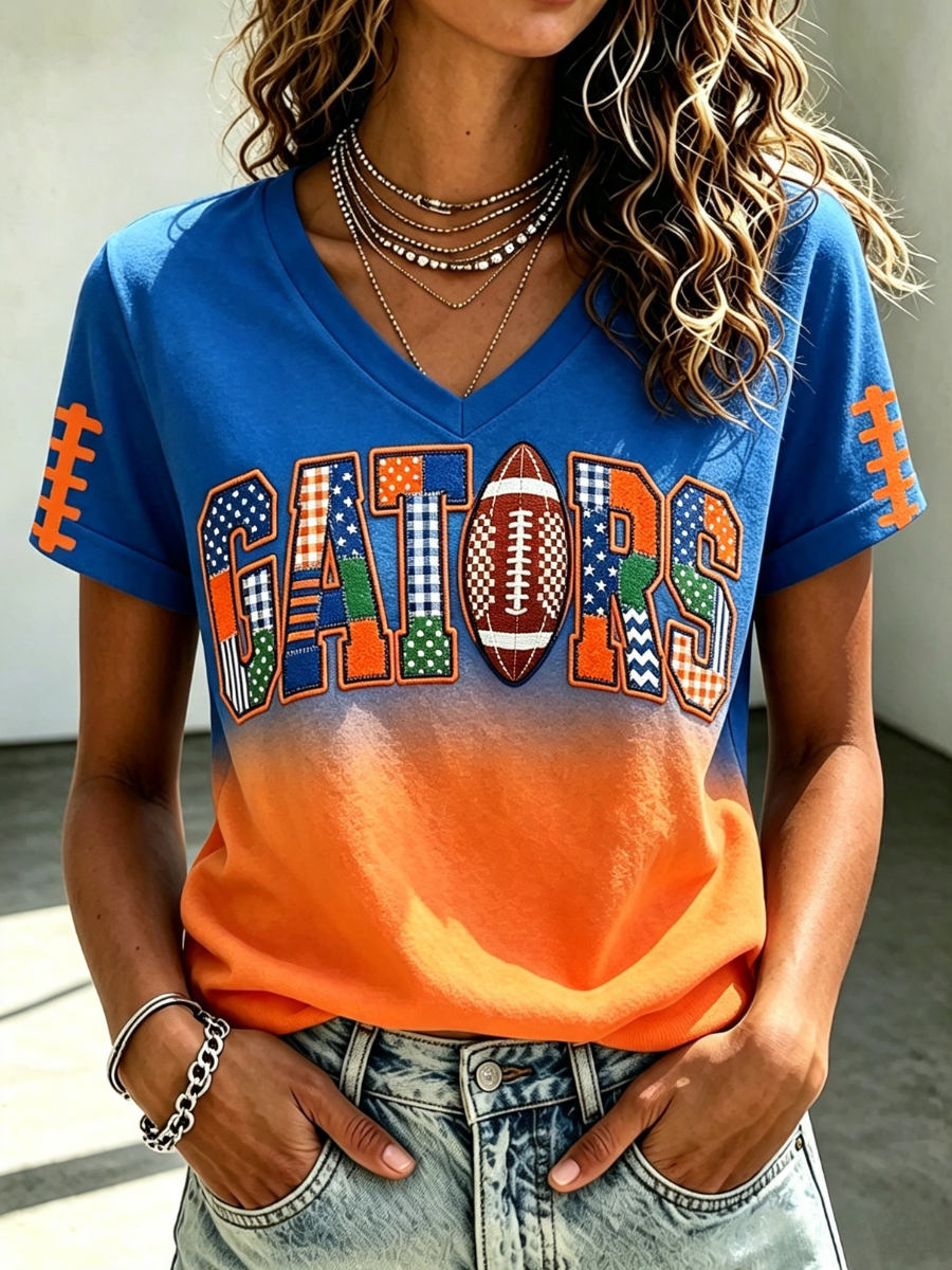 Women'S Football Print Short-Sleeve T-Shirt