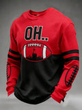 Men'S Football Printed Waffle Sweatshirt
