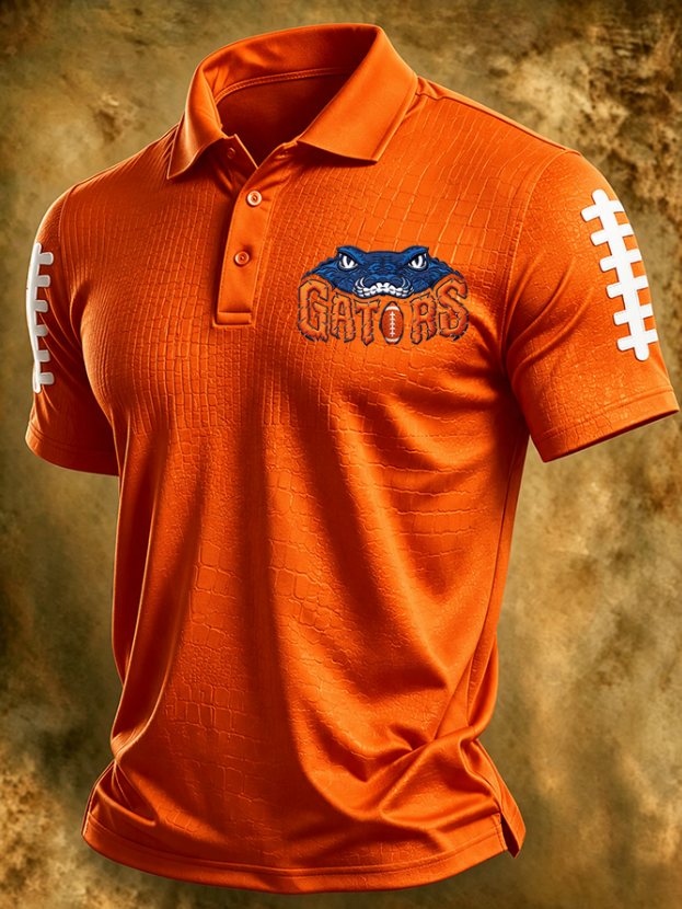 Men'S Retro Rugby Collar Polo T-Shirt