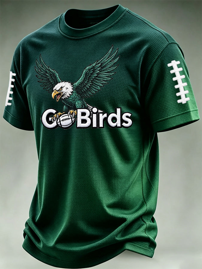 Men's Eagles and Go Birds Football Print Waffle T-shirt