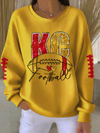Women'S Football Print Casual Sweatshirt