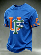 Men'S Rugby Printed Round Neck T-Shirt
