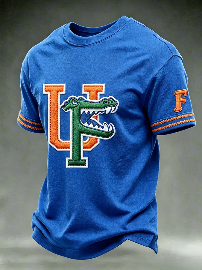 Men'S Rugby Printed Round Neck T-Shirt