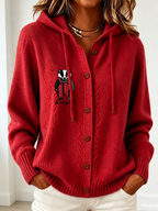 Women'S Football Fan Printed Casual Hooded Sweatshirt