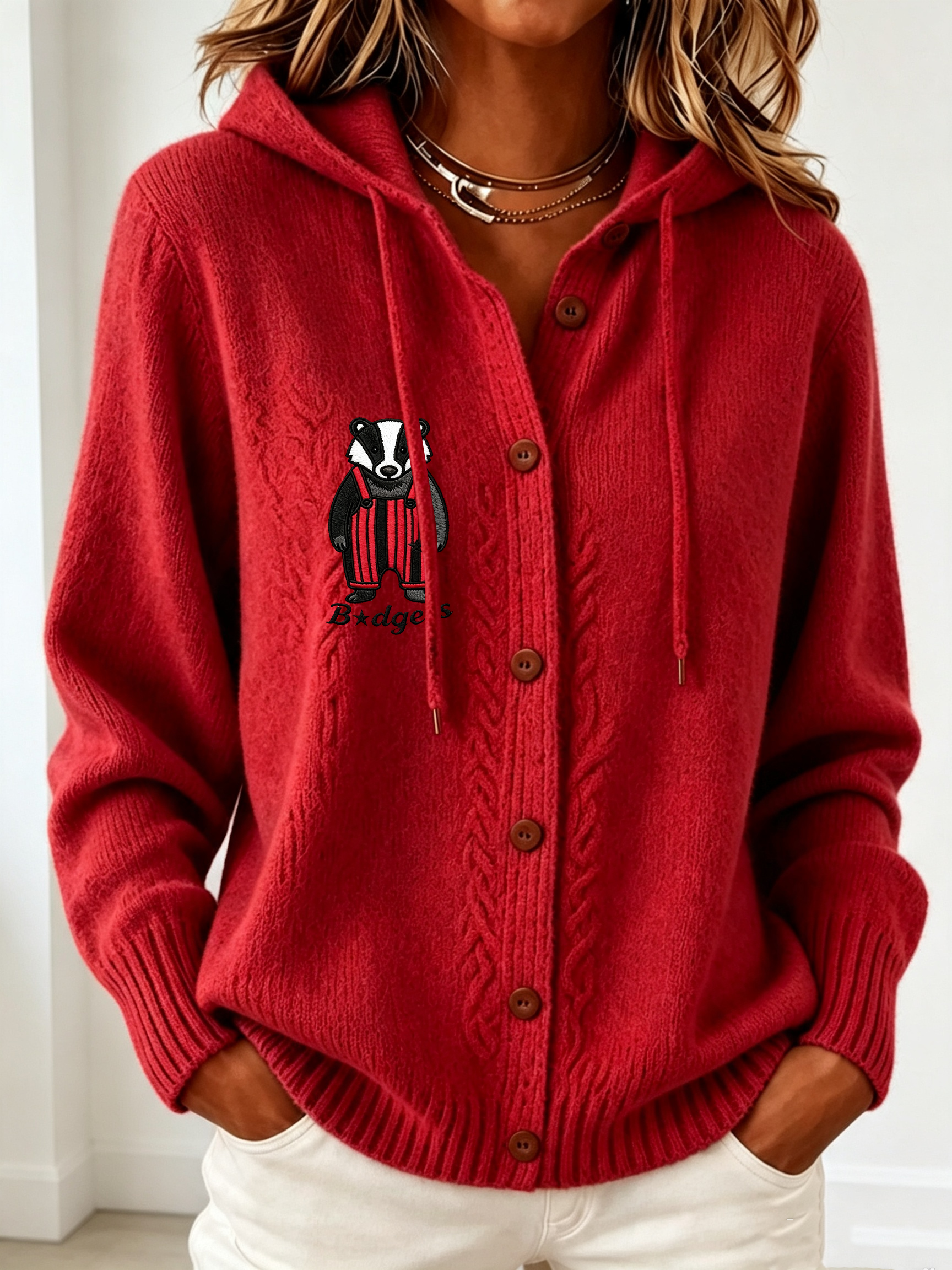 Women'S Football Fan Printed Casual Hooded Sweatshirt